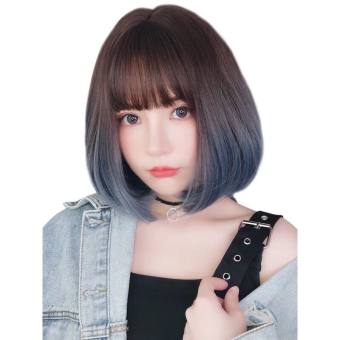 Tóc giả nguyên đầu❤️Tóc giả cả đầu vic omber xanh tặng lưới