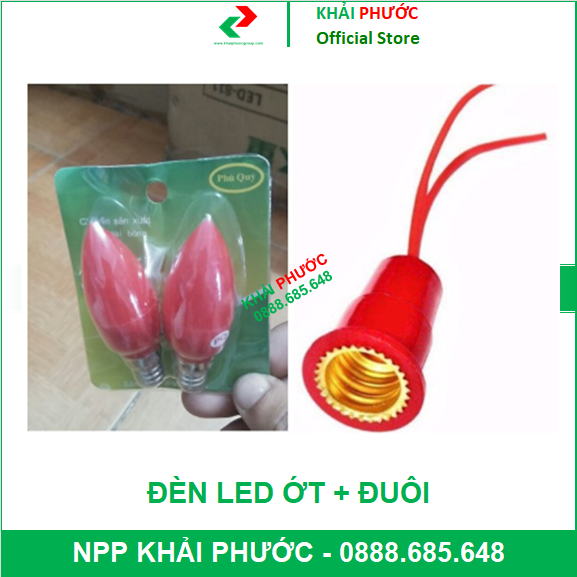 Bóng đèn bàn thờ, đèn trái ớt led , đèn quả nhót, đèn cà na led màu đỏ, đuôi đèn e12 giá rẻ - khải phước electric