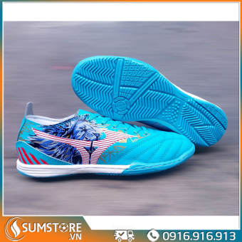 Giày Bóng Đá Đế Bằng Futsal Mizu Sói Xanh - Giày Đá Banh May Full Đế