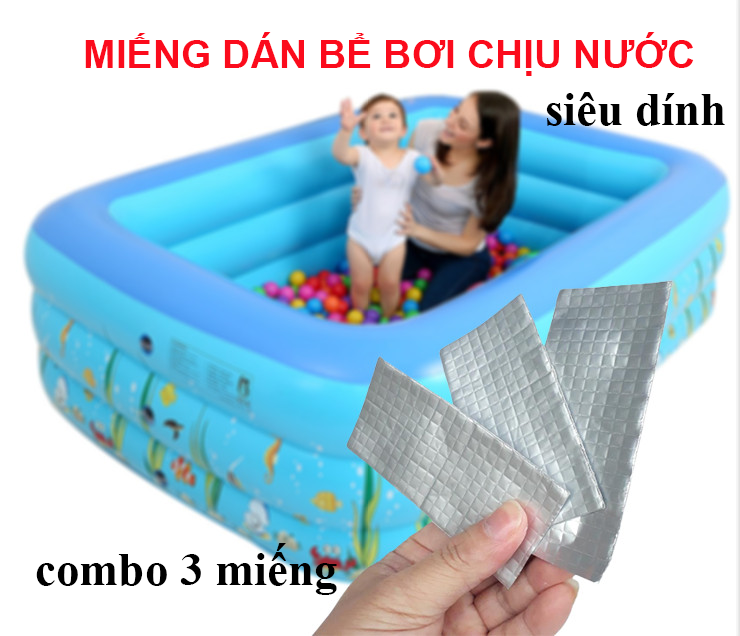 Tấm Keo Dán Vá Phao Bơi, Nệm Hơi combo 3 Miếng Siêu Dính Chịu Nước Cỡ 5x10cm - Fkyfan group