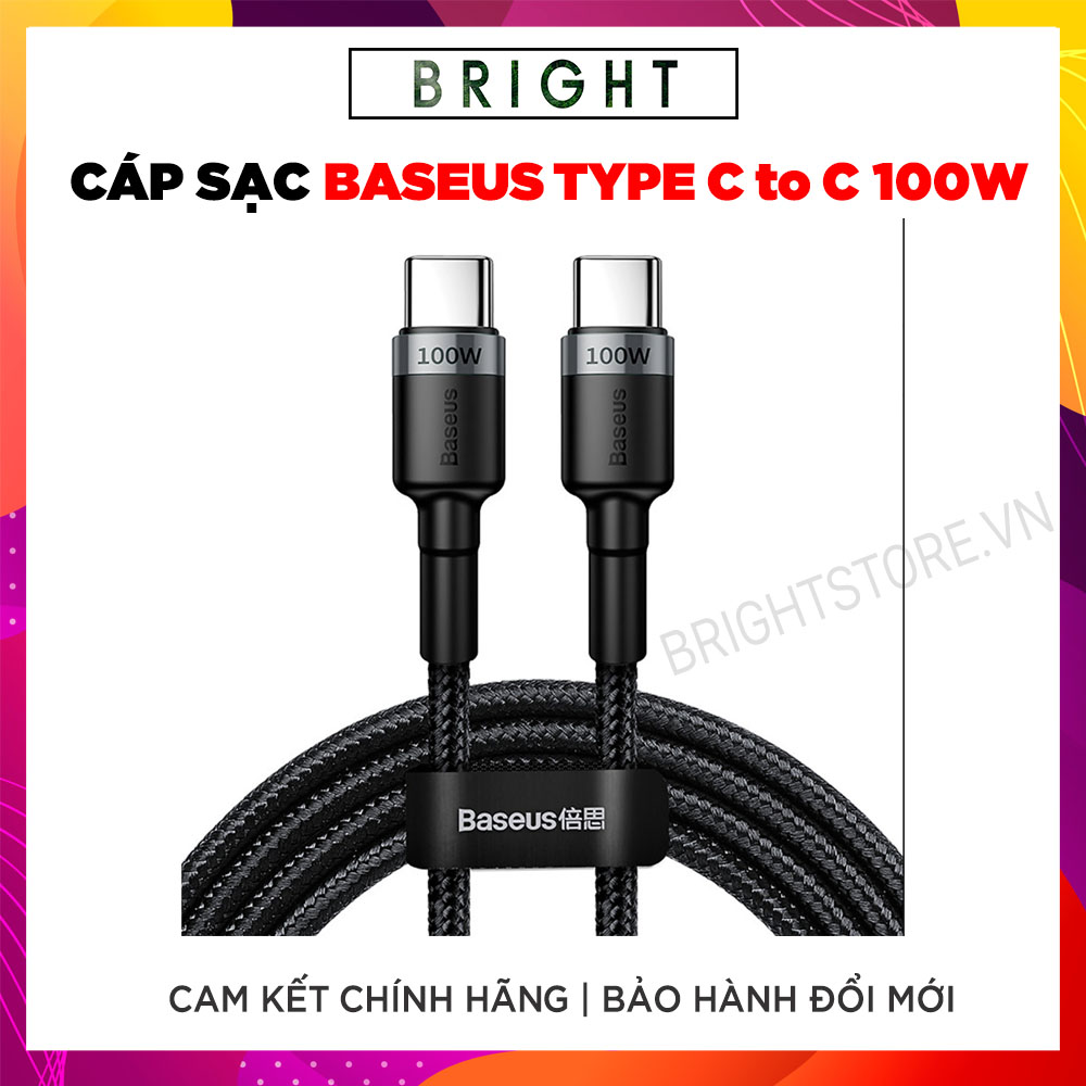 Cáp sạc nhanh baseus 100w type c to type-c qc 3.0