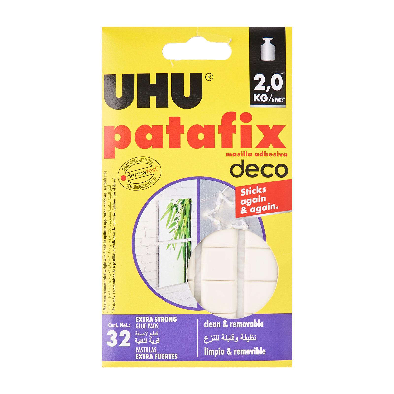 UHU Patafix Glue Pads Removable & Reusuable Adhesive Putty 80 Pads per Pack