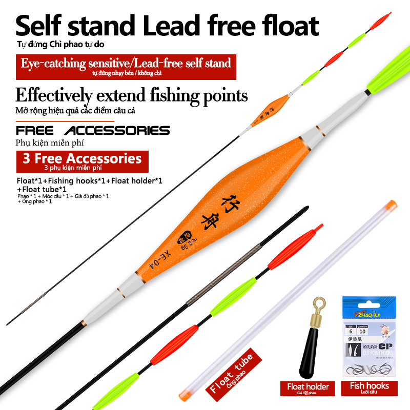 1 Chiếc Phao Câu Cá Không Chì Phao Nano Nước Ngọt Phao Ống Dài Phao Nổi Ổn Định Nhạy Cảm Phụ Kiện Dụng Cụ Câu Cá Chép