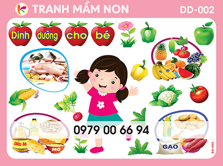 Decal mầm non - góc dinh dưỡng cho bé 002