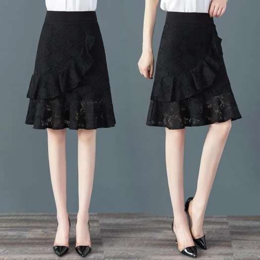 Chân váy ren màu đen Tua Rua công chúa phong cách Hàn Quốc - Chân váy dài |  ThờiTrangNữ.vn