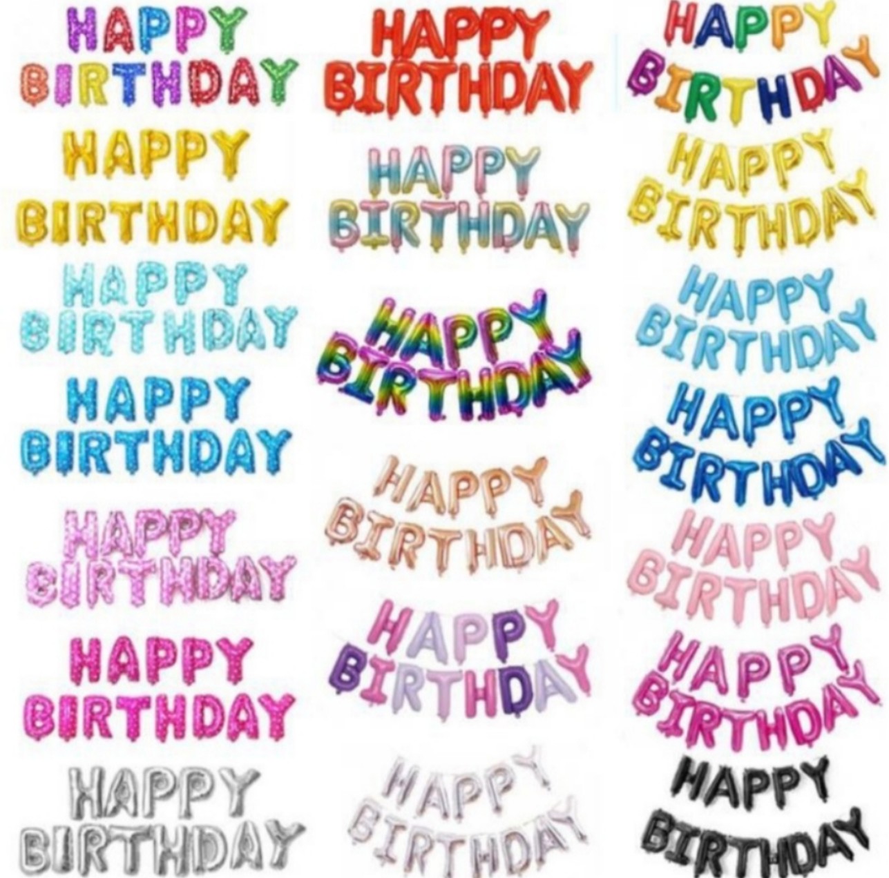 Bộ chữ Happy Birthday - Phao chữ Happy birthday đủ màu