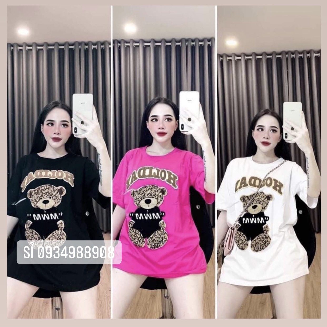 Áo thun nữ from rộng , áo thun nam nữ unisex , áo thun in hình gấu h.n.m store như hình