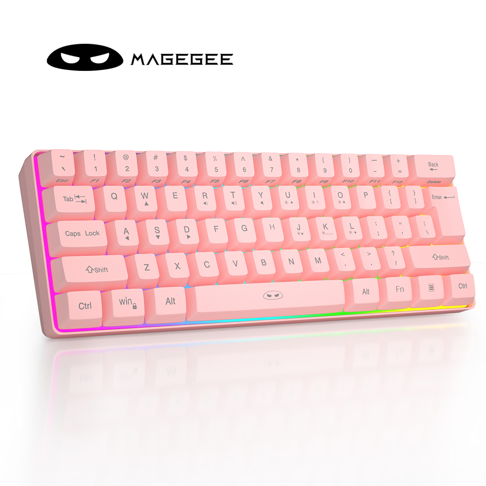 MageGee Bàn Phím Cảm Giác Cơ Học Nhỏ Gọn TS92 60% Bàn Phím Màng Máy Tính Văn Phòng Nhỏ Gọn Có Đèn Nền RGB 61 Phím Không Dây Cho Windows PC Máy Tính Xách Tay Game Thủ