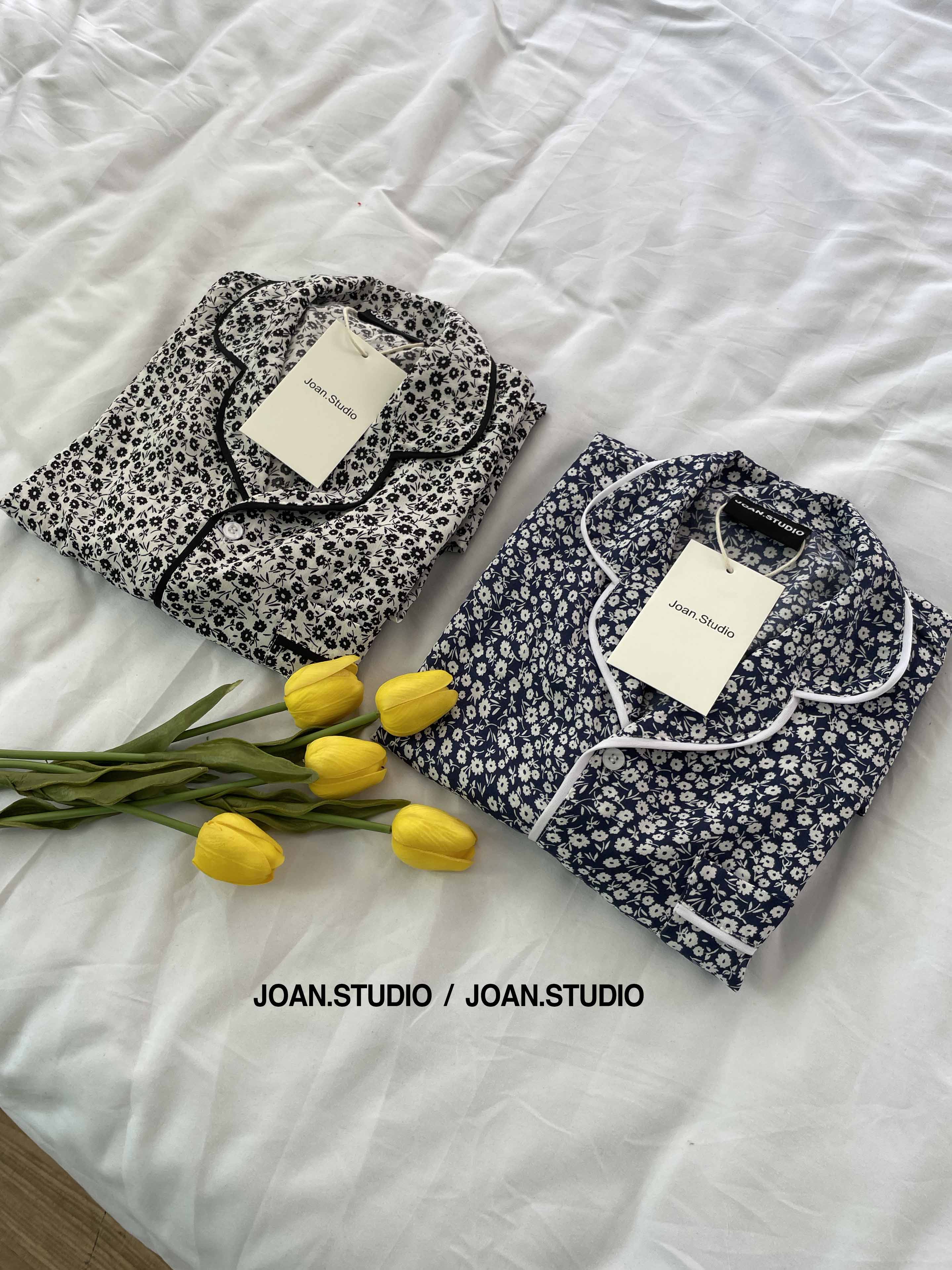 - set đồ ngủ nữ - đồ mặc ở nhà chất liệu lụa tơ hoa nhí