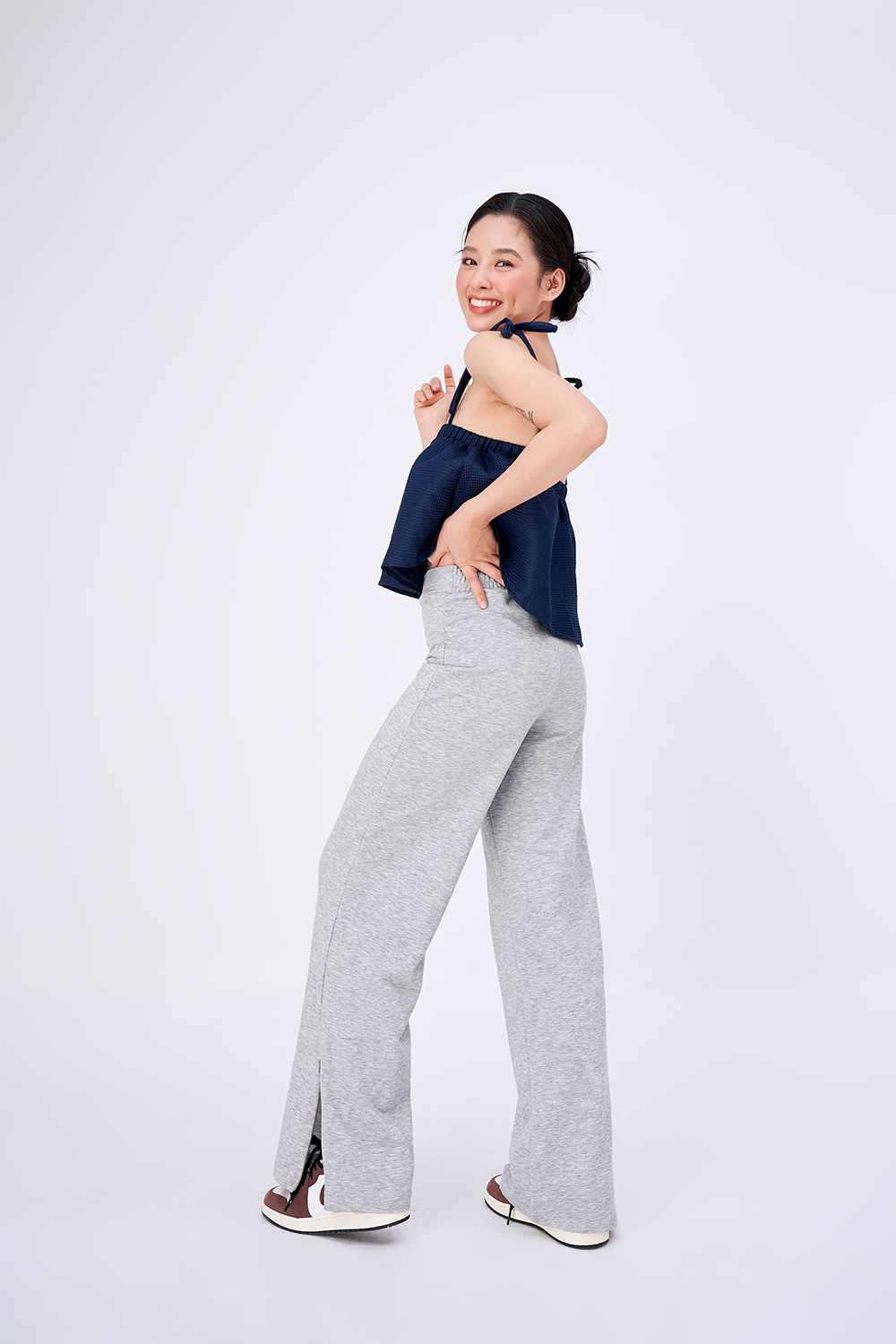 Dottie - quần thun dài ống đứng nữ dottie xám - q0250