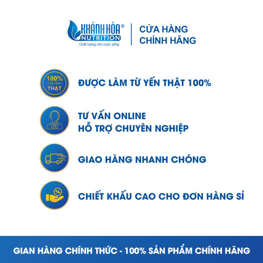 Nước Yến Sào 15% Chưng Đường Phèn Bổ Sung Vitamin K2 Khánh Hòa Nutrition (Hộp 6 lọ x 125ml ) - Thực Phẩm Dinh Dưỡng