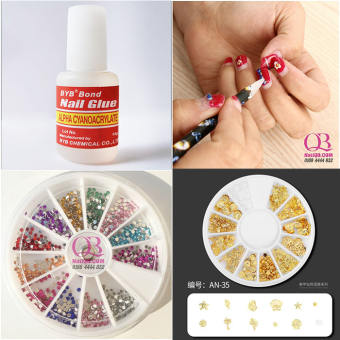 Combo 1 keo đính đá tốt + 1 cây chấm đá + 1 hộp đá nhựa trang trí móng + 1 hộp phụ kiện