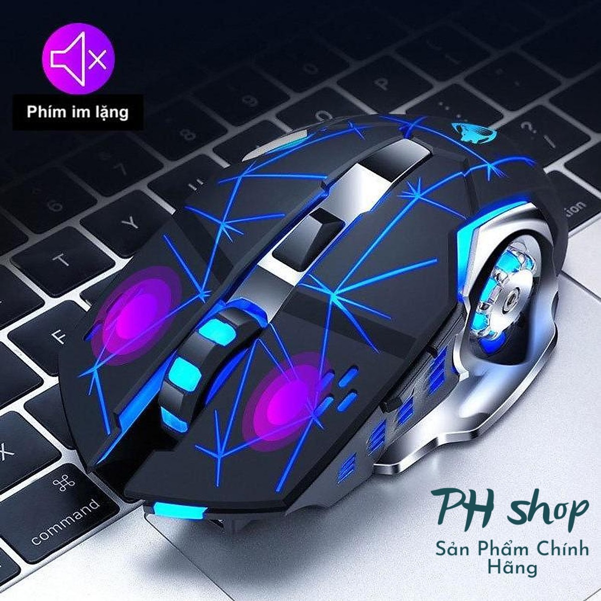 Chuột không dây t-wolf q13 - click chống ồn - pin sạc - chuột gaming không dây - dpi 1200 - 2400