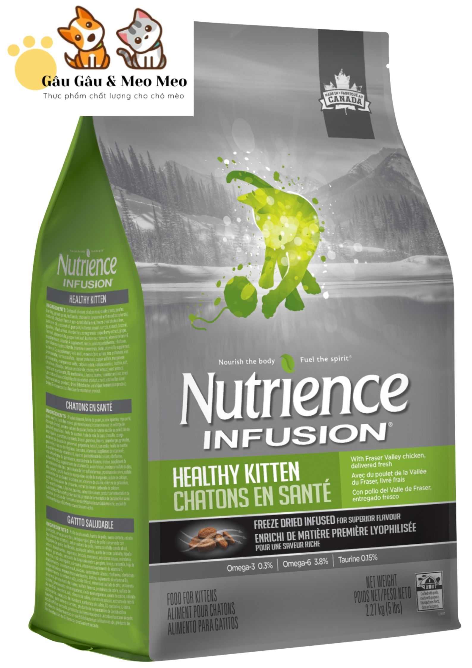 Thức ăn mèo con nutrience infusion bao 500g