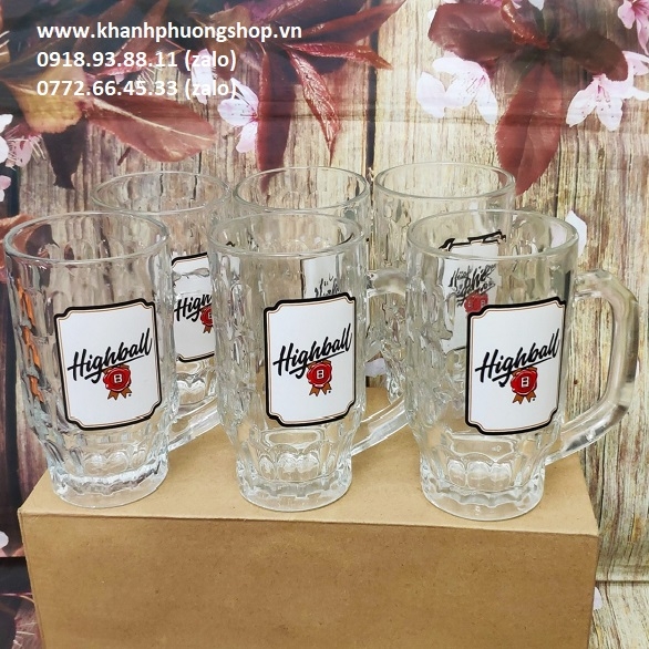 Bộ 06 ly uống bia thủy tinh cao cấp siêu dày 500ml - bộ 06 ly uống bia thủy tinh