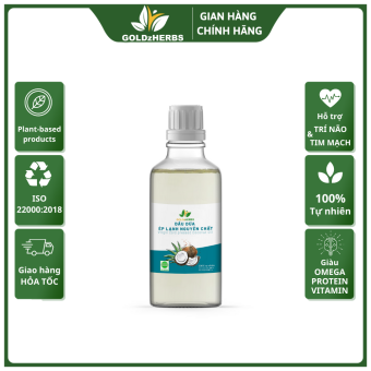 Dầu dừa ép lạnh nguyên chất GoldzHerbs 100ml