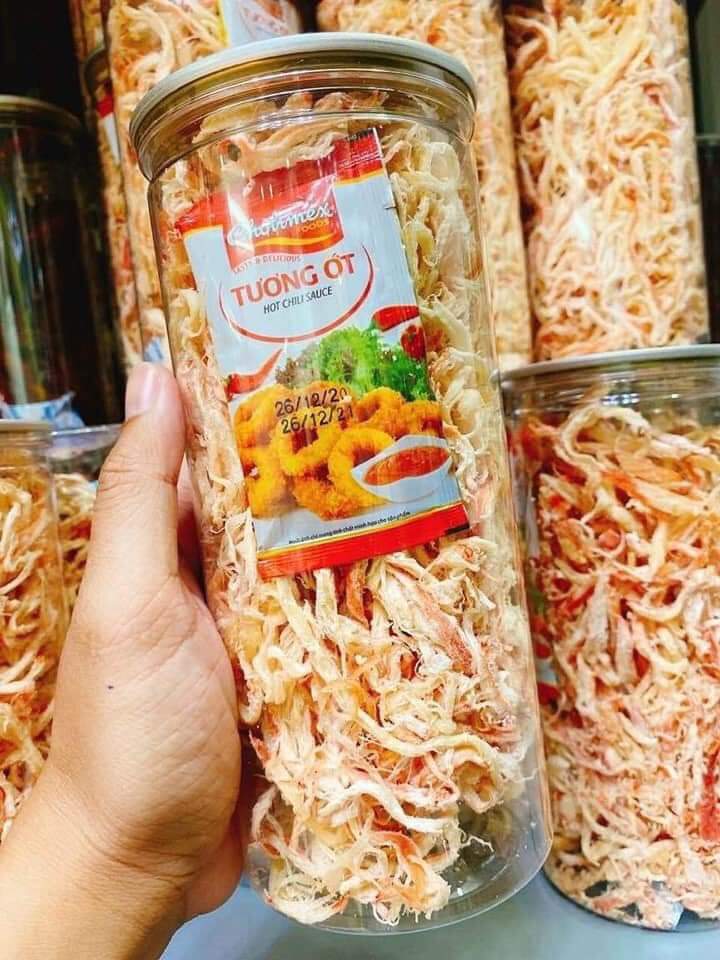 Khô mực xé sợi hấp nước dừa - Pet 300gr