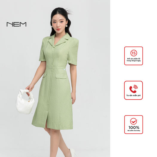 váy Nem công sở thu đông nơ chấm bi | Shopee Việt Nam
