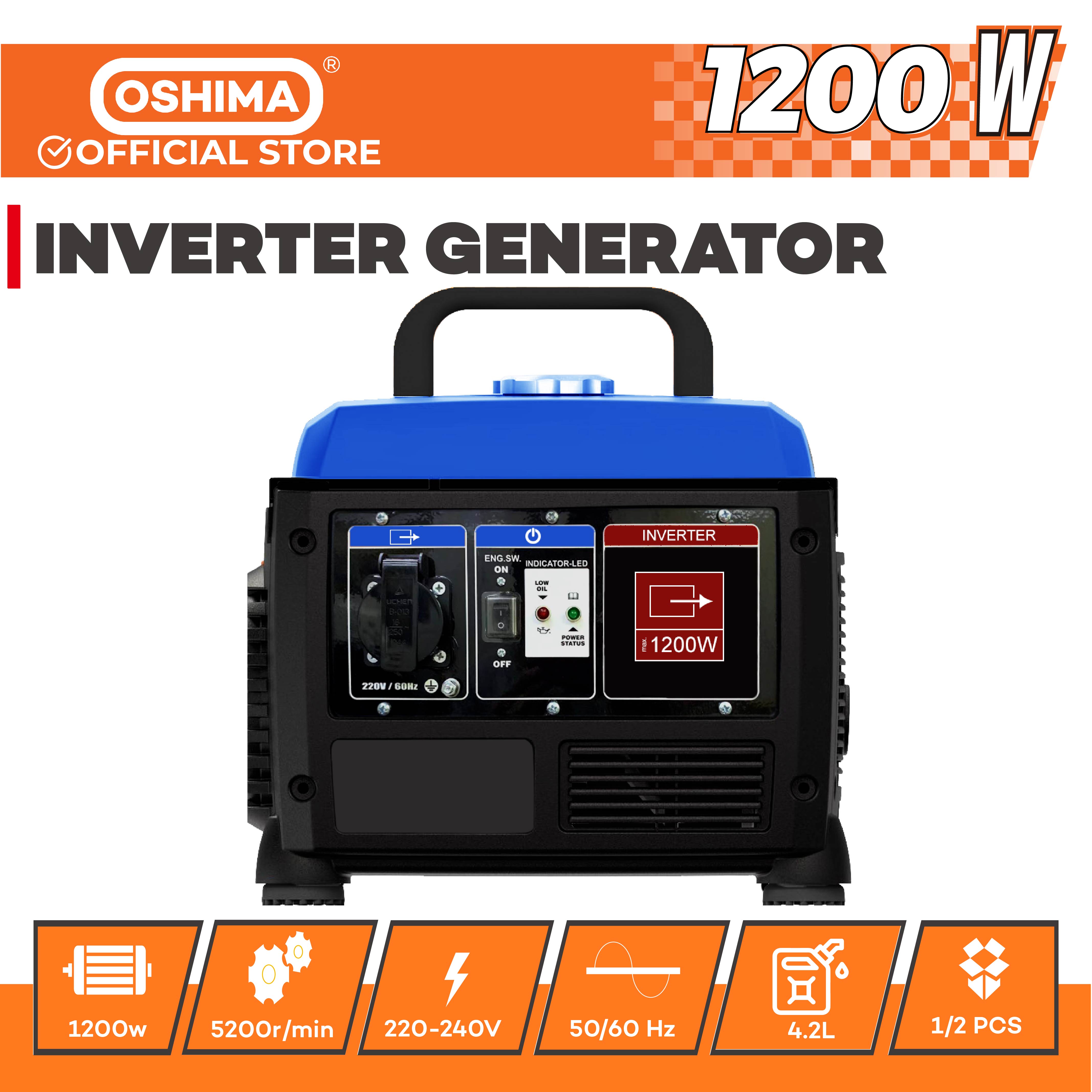 OSHIMA Portable Gasoline Generator, Max Output 3000W, Noise Level 69DB