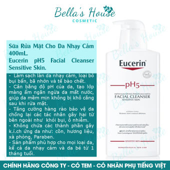 Sữa Rửa Mặt Cho Da Nhạy Cảm 400ml - Eucerin pH5 Facial Cleanser Sensitive Skin