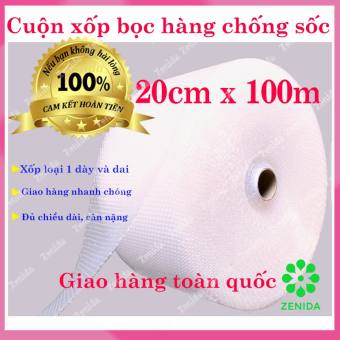 Cuộn xốp bọc hàng 20cm x 100m - xốp nổ gói hàng - cuộn xốp hơi - màng xốp hơi - cuộn xốp khí bọc hàng Zenida