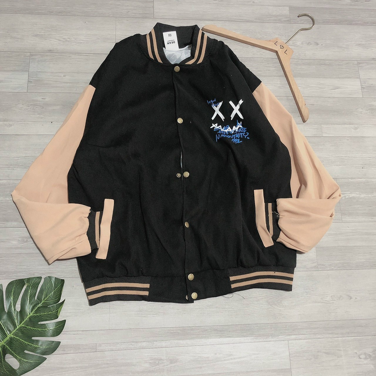 Áo khoác bomber, Áo khoác nam nữ, Áo khoác da lộn Logo in hình mặt cười "XX" cực chất. TP