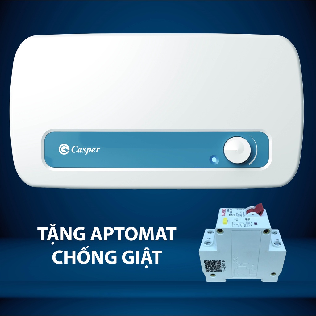 máy nước nóng gián tiếp 20 lít EH-20TH11 casper , bình nước nóng 20l casper tặng kèm aptomat chống giật