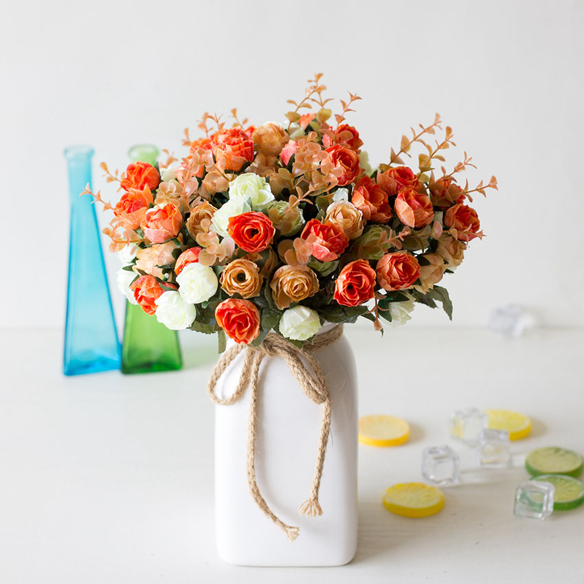 [HCM][Luôn cháy hàng vì quá đẹp] 1 cành 21 bông hồng Kim Cương hoa trang trí tết, hoa giả trang trí tết, hoa giả treo tường, hoa lụa, hoa giả để bàn hoa, hoa giả cao cấp MS 06