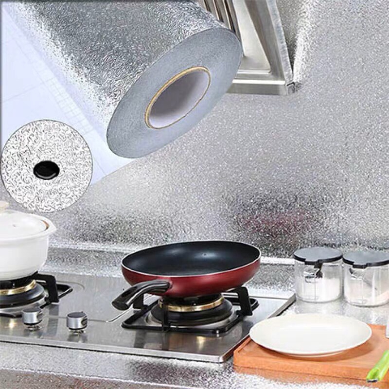 Cuộn 2 Mét Decal Giấy Dán Bếp Tráng Nhôm Cách Nhiệt (2 Mét Dài x 0.6 Mét Rộng)