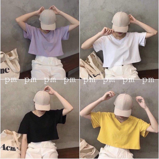 Áo croptop cổ tim cá tính