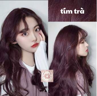 Thuốc nhuộm tóc tại nhà Màu TÍM TRÀ không tẩy tặng oxi trợ nhuộm