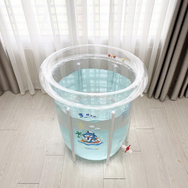 {Tặng kèm phao cổ) Bể bơi thành cao Doctor Dolphin kích thước 80x80cm tăng khả năng vận động cho bé