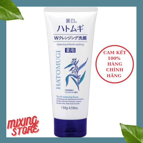 Sữa rửa mặt sáng da, ngừa mụn, làm mờ vết thâm Hatomugi 130g