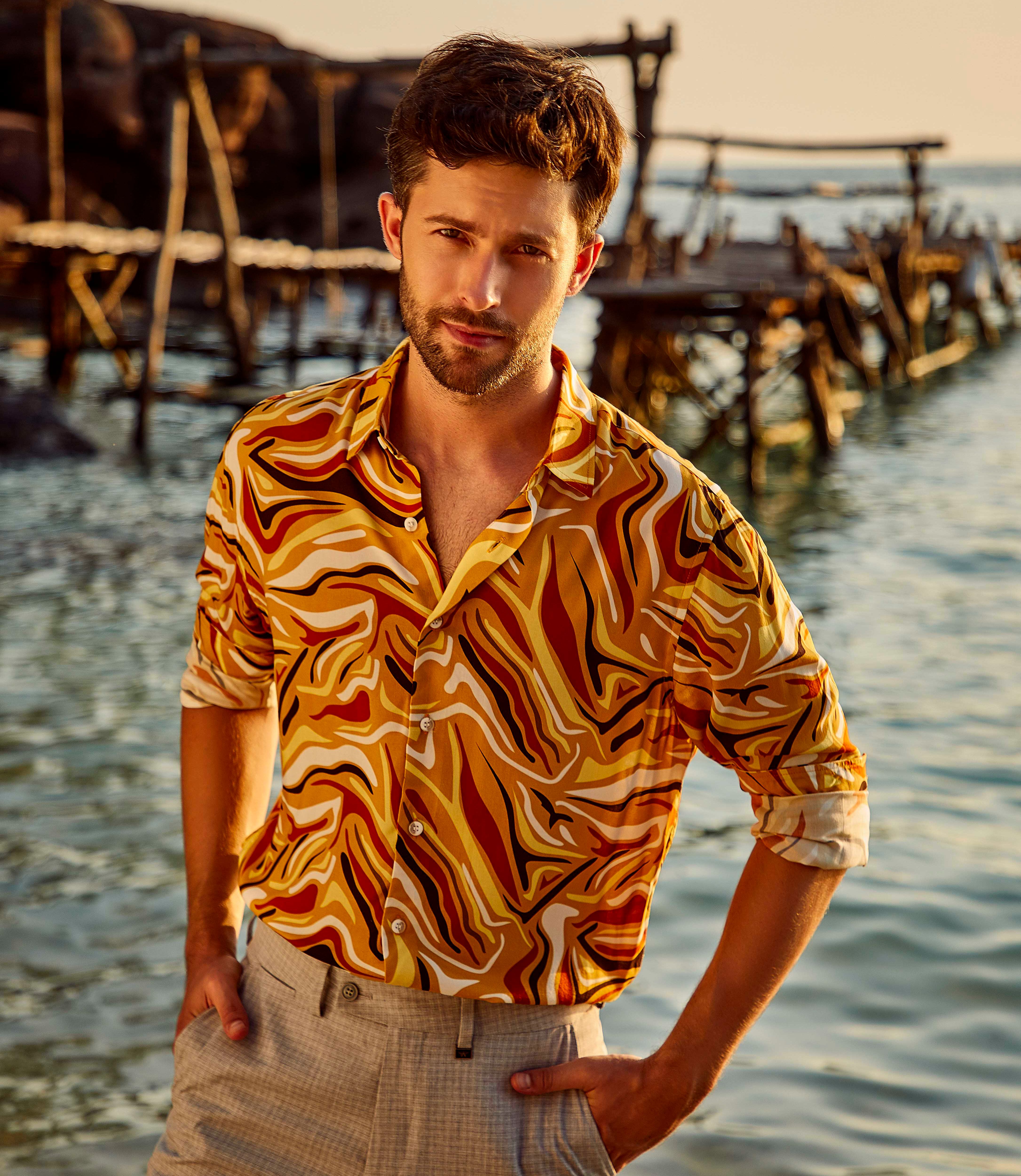 Áo sơ mi dài tay ARISTINO phom Casual fit, họa tiết lấy độc đáo, chất liệu cao cấp thoáng mát, thấm hút mồ hôi nhanh - ALSM1109