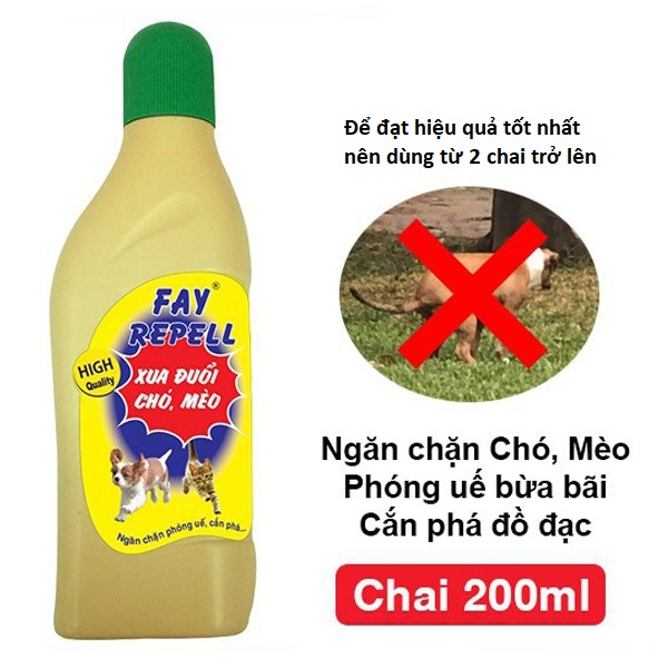 Fay Repell - Thuốc xịt xua đuổi chó mèo, chống phóng uế bừa bãi, cắn phá (chai 200ml)