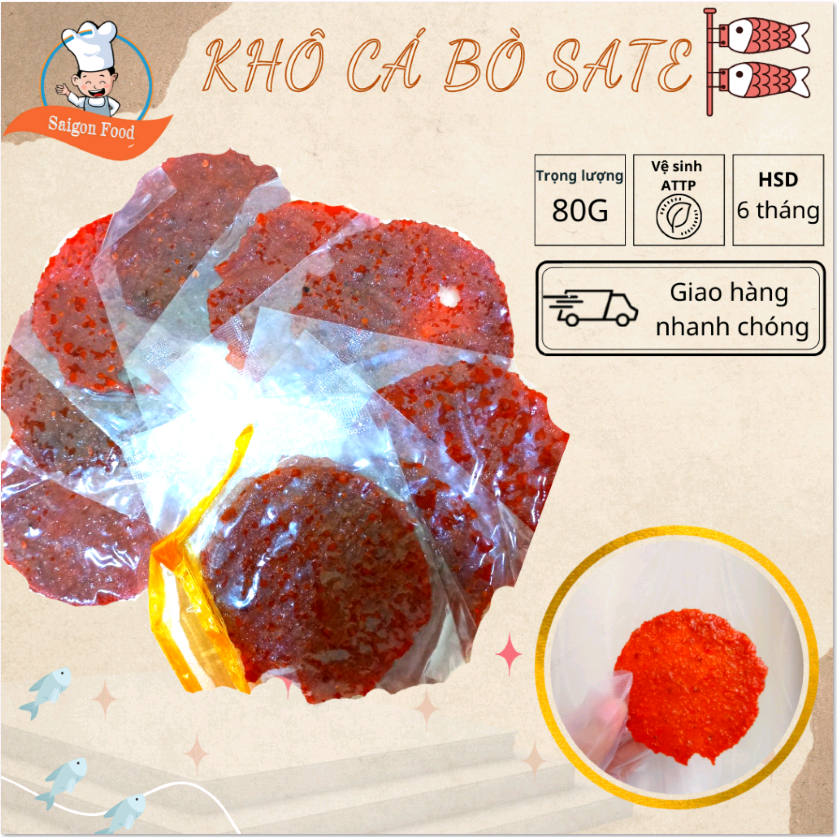 1 Xâu Khô Cá Bò Rim Sate Ép Miếng Saigonfood