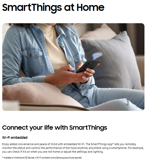 (ขนาดใหญ่) SAMSUNG NK36C5070US/UR เครื่องดูดควันติดผนังประสิทธิภาพสูงขนาด 90 ซม. พร้อมระบบระบายอากาศ WIFI รับประกัน 2 ปี