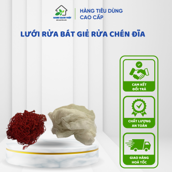 Lưới rửa bát chén giẻ rửa bát đĩa có 2 màu để bạn lựa chọn