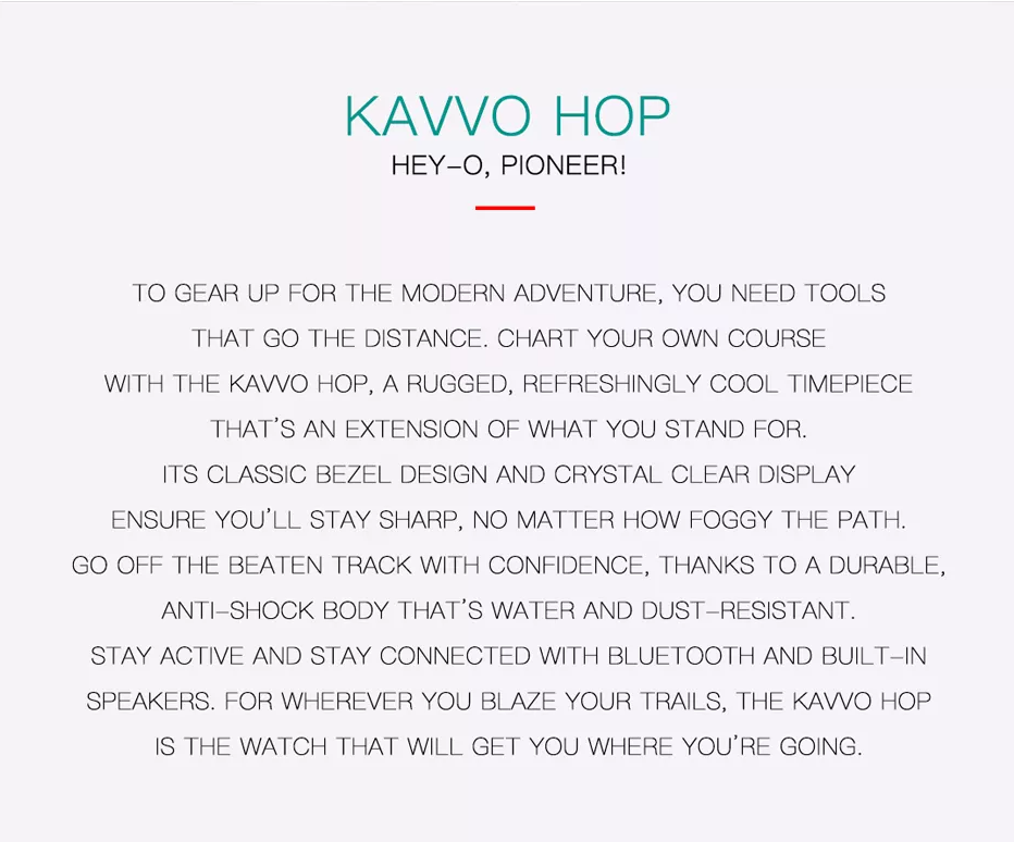 รายละเอียดเพิ่มเติมเกี่ยวกับ New Kavvo Hop  IP68 smart watch นาฬิกาอัจฉริยะ  ถึก ทน แบตอึด ฟีเจอร์ครบครัน รับประกันร้าน1ปี !!!