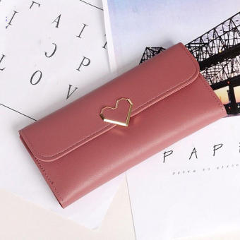 Ví bóp tiền dáng dài cho nữ cầm tay thời trang hàn quốc để tiền, thẻ tiện lợi khoá tim xinh xắn