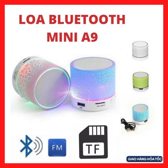 Loa bluetooth mini trứng - Loa mini A9 cầm tay đèn led nhiều màu, nhỏ gọn, âm thanh hay