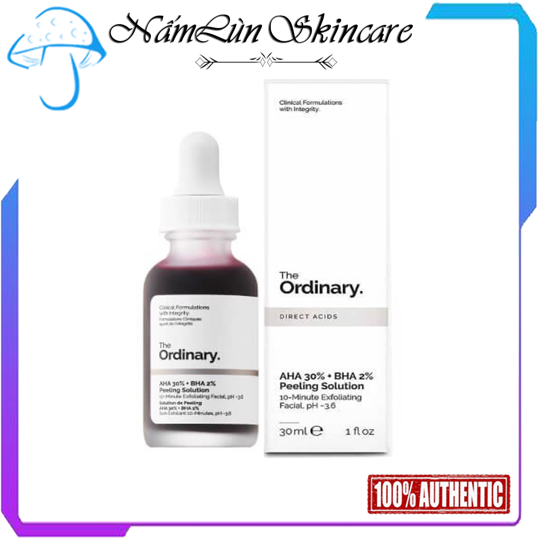 The ordinary aha 30% + bha 2% peeling solution