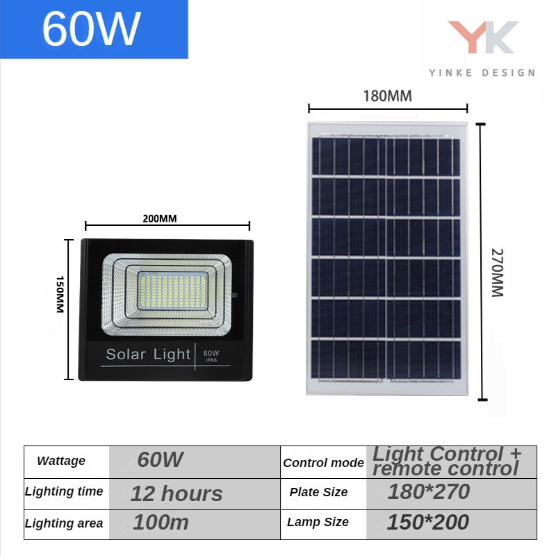 【chuyển phát nhanh】Đèn LED chiếu sáng 45W 80W 100W Ánh sáng lũ lụt năng lượng mặt trời den nang luong mat trời đen led siêu sáng