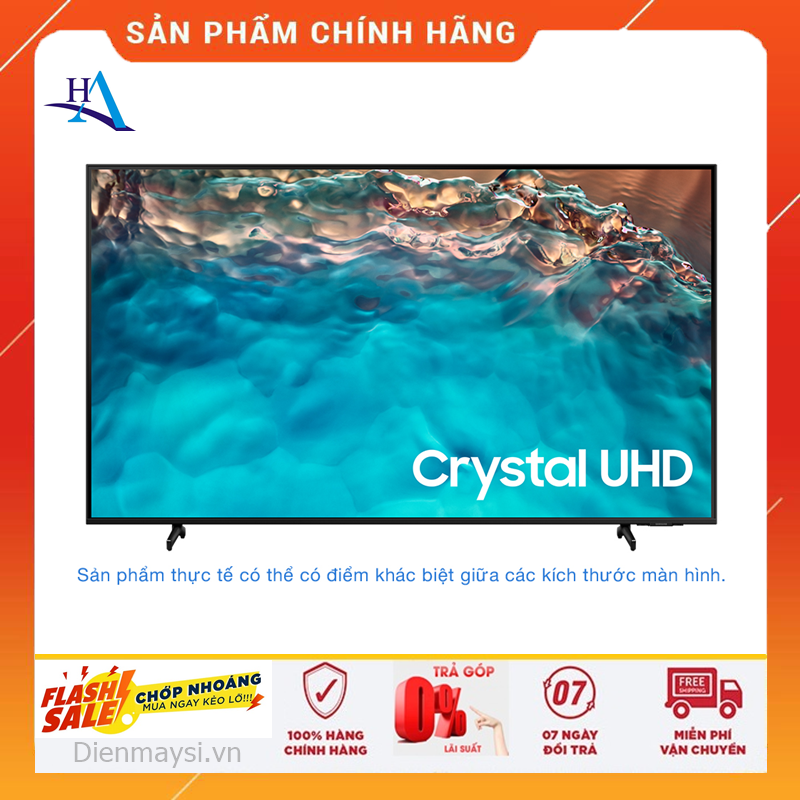 Smart Tivi Samsung 4K Crystal UHD 50 inch UA50BU8000 Điều khiển bằng giọng nói One Remote sạc qua USB C &amp; ánh sáng