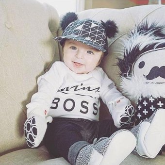 Baby Boys Girls Bodysuit Mini Boss Letter Print Romper - Intl April 2018 - 2 Baby Boys Girls Bodysuit mini boss letter print Romper - intl - 2