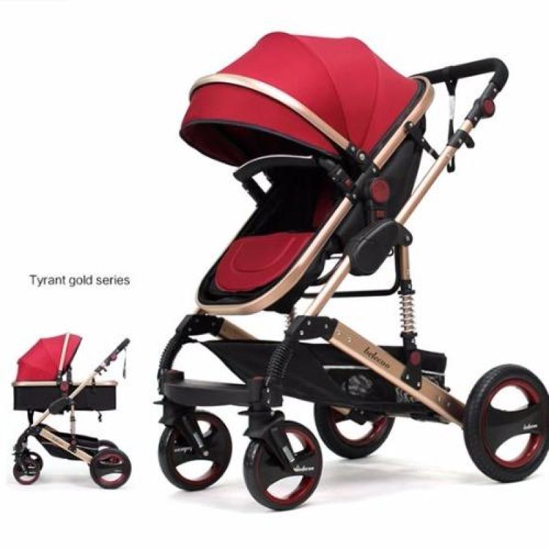 Belecoo 2017 Gold Suspension Frame German Design Stroller All Air Tyres (Red) Singapore