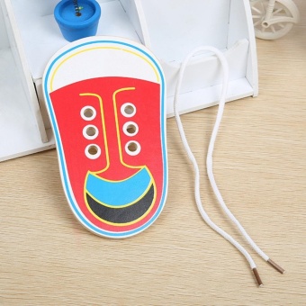 Children Wooden Lacing Shoes Toddler Kids Teaching Tie Shoelaces Toys - Intl July 2018 - 2 Children Wooden Lacing Shoes Toddler Kids Teaching Tie Shoelaces Toys - intl - 2