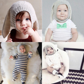 Winter Baby Rabbit Ears Knitted Hat Toddler Kids Wool Cap For Children 0-3Y April 2018 - 3 Winter Baby Rabbit Ears Knitted Hat Toddler Kids Wool Cap For Children 0-3Y - 3