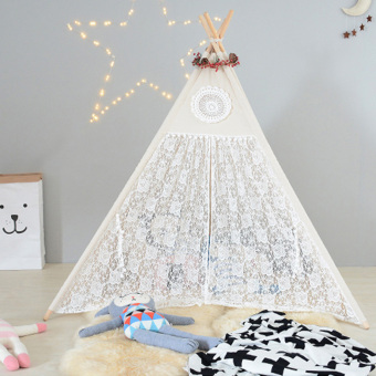 Cotton & Lace Children Play Tent Four Poles Teepee For Girls - Intl April 2018 - 3 Cotton & Lace Children Play Tent Four Poles Teepee For Girls - intl - 3
