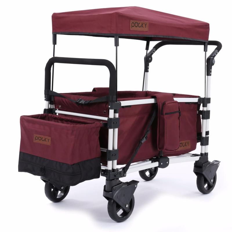 Keenz Pocky Premium Compact Foldable Wagon-Stroller (Burgundy Red)
- Designed and Engineered in Korea Singapore